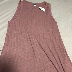 Old Navy Pink Ribbed Sleeveless Tank Top